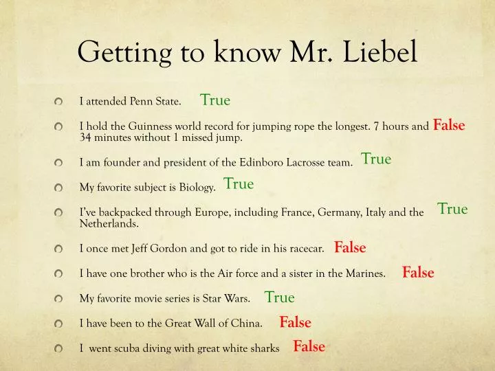 getting to know mr liebel