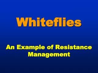 Whiteflies An Example of Resistance Management