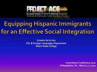 Equipping Hispanic Immigrants for an Effective Social Integration