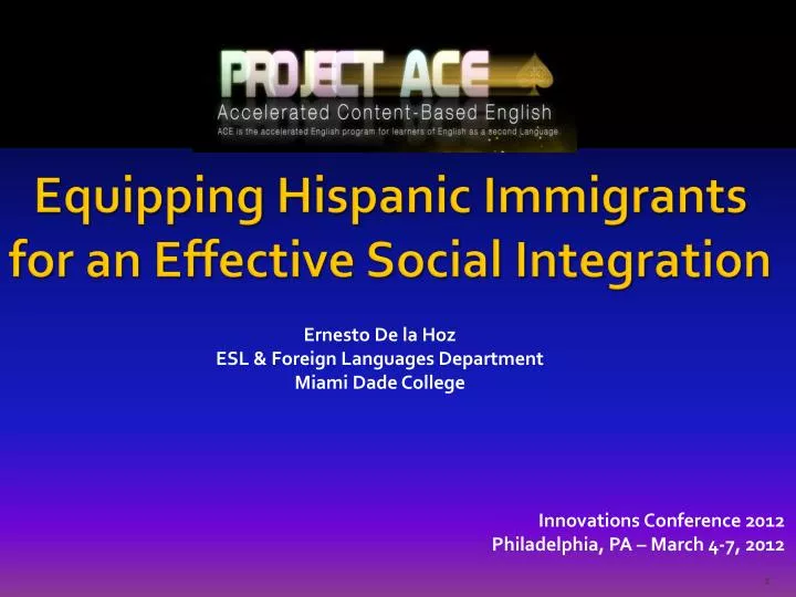 equipping hispanic immigrants for an effective social integration