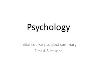 Psychology