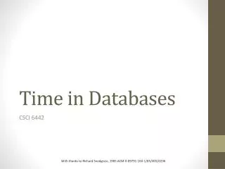 Time in Databases