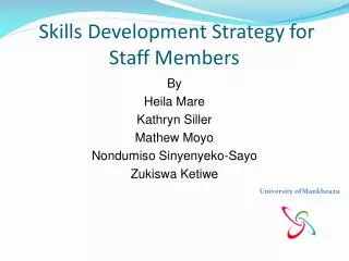 Skills Development Strategy for Staff Members