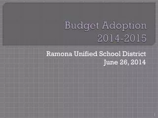 Budget Adoption 2014-2015