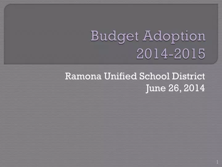 budget adoption 2014 2015