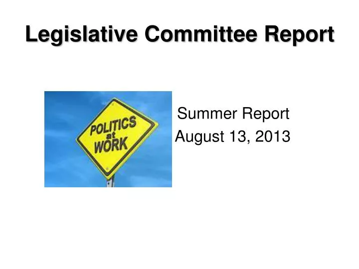 legislative committee report