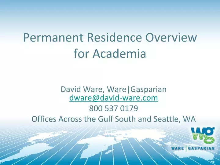 permanent residence overview for academia