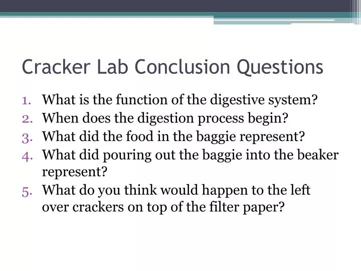 cracker lab conclusion questions