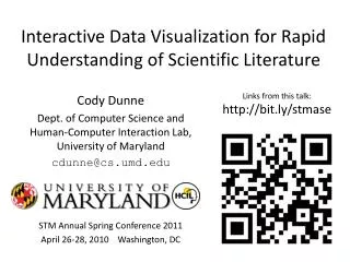 Interactive Data Visualization for Rapid Understanding of Scientific Literature