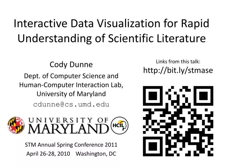 interactive data visualization for rapid understanding of scientific literature