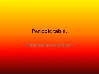 Periodic table.