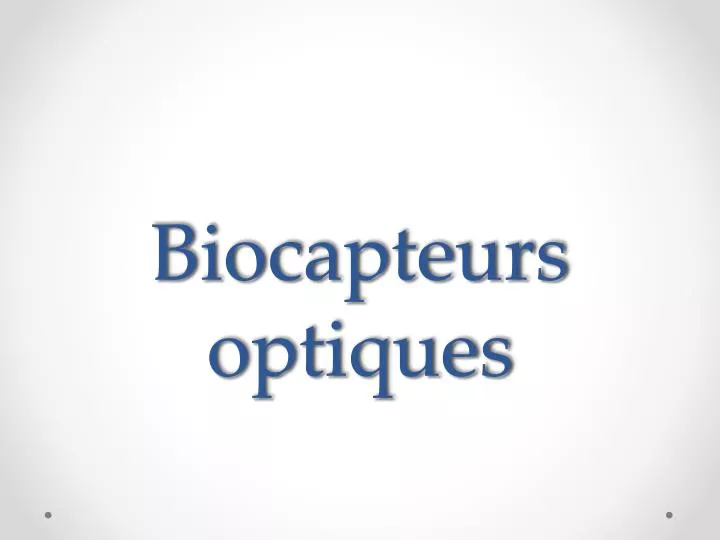 biocapteurs optiques