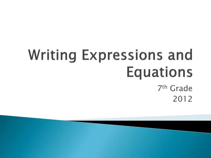 writing expressions and equations