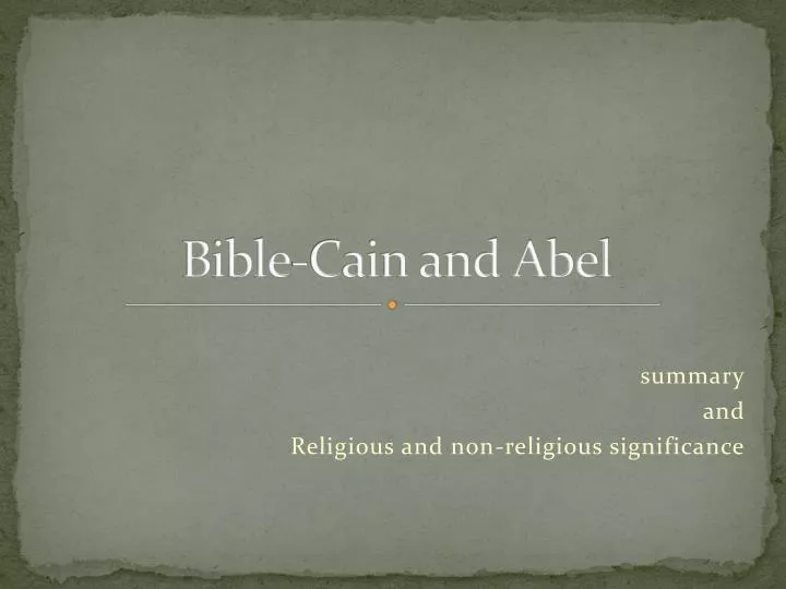 b ible cain and abel