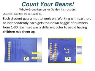 Count Your Beans! Whole Group Lesson or Guided Instruction: