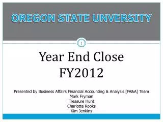 Year End Close FY2012