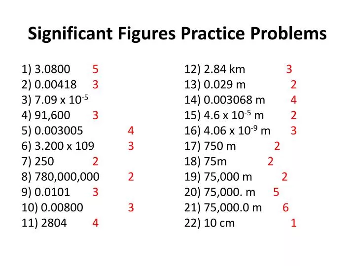 significant figures practice problems