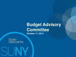 Budget Advisory Committee October 11, 2013