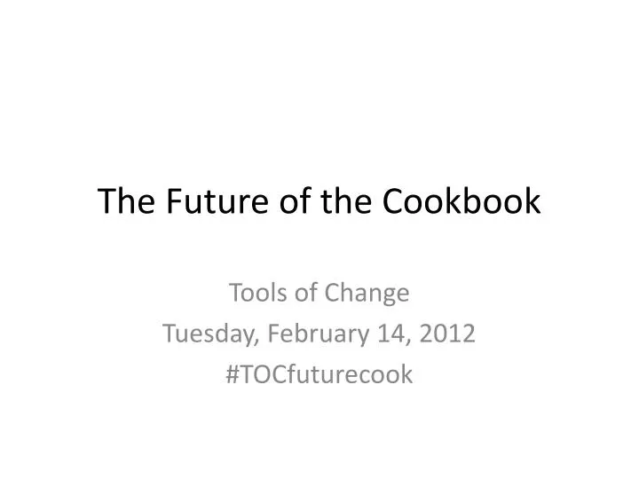 the future of the cookbook