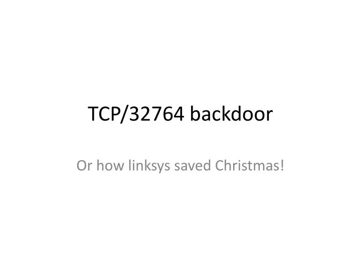 tcp 32764 backdoor