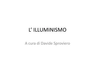 l illuminismo