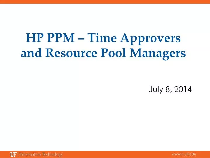 hp ppm time approvers and resource pool managers