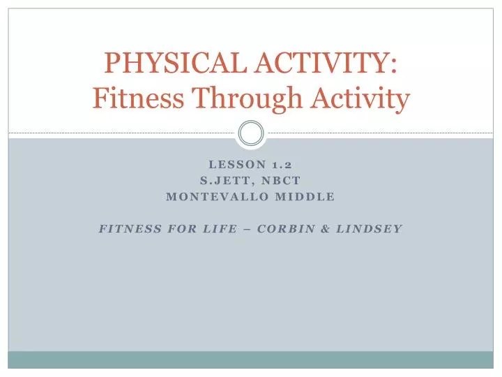 physical activity fitness through activity