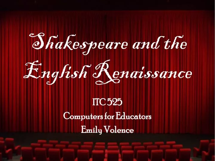 shakespeare and the english renaissance