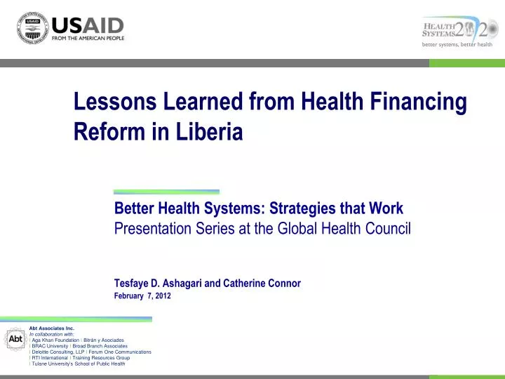lessons learned from health financing reform in liberia