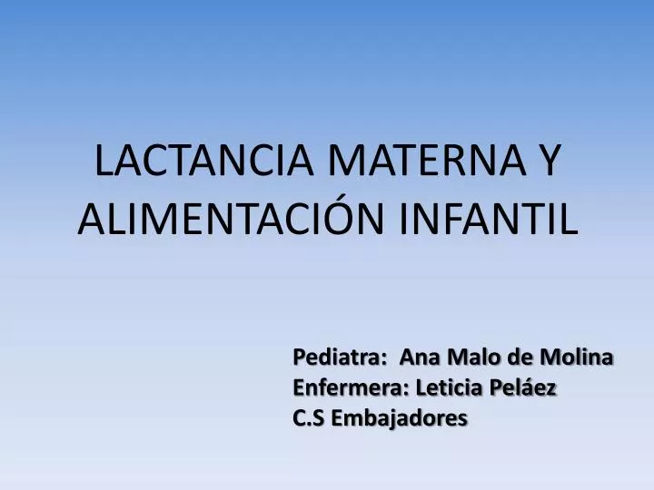 lactancia materna y alimentaci n infantil