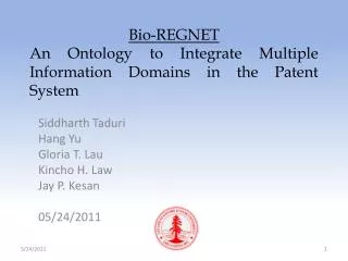 Bio-REGNET An Ontology to Integrate Multiple Information Domains in the Patent System