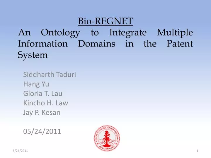 bio regnet an ontology to integrate multiple information domains in the patent system