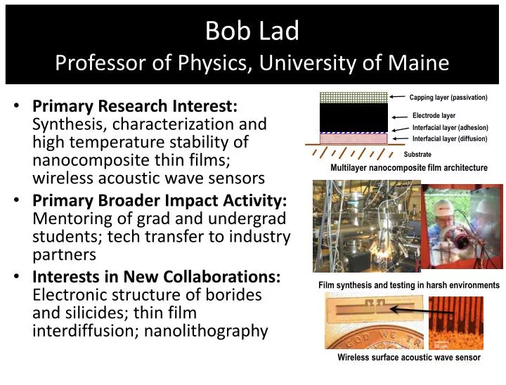 bob lad professor of physics university of maine