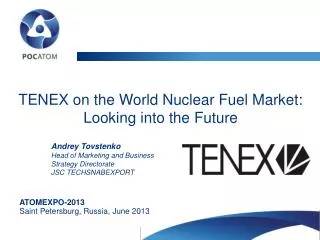 TENEX on the World Nuclear Fuel Market: Looking into the Future