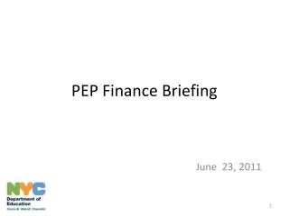 PEP Finance Briefing