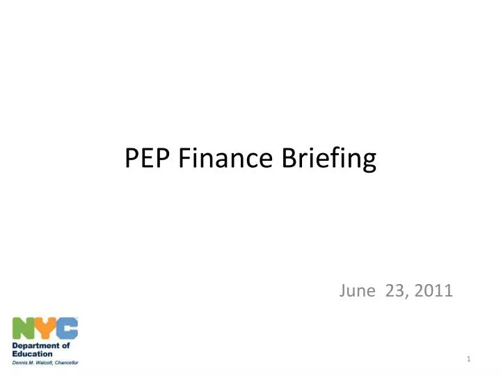 pep finance briefing
