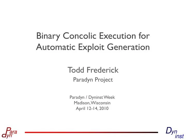 binary concolic execution for automatic exploit generation