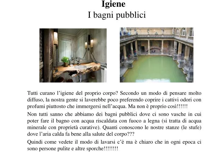 igiene i bagni pubblici