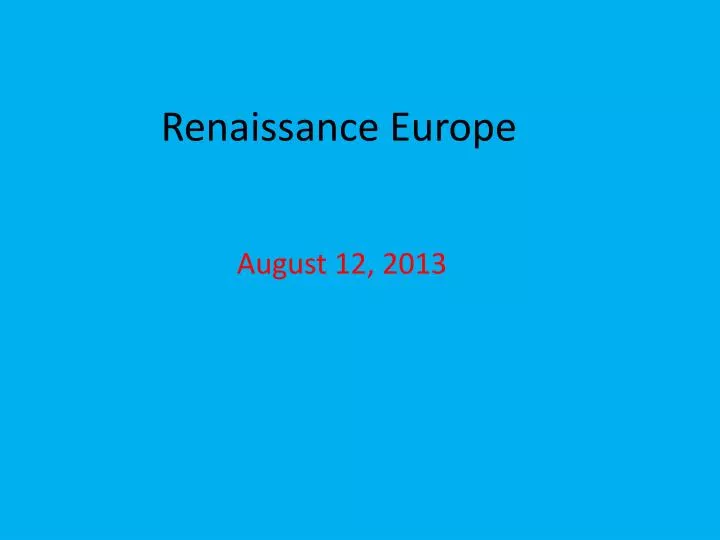 renaissance europe