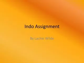 Indo Assignment