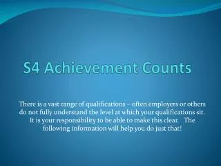 S4 Achievement Counts