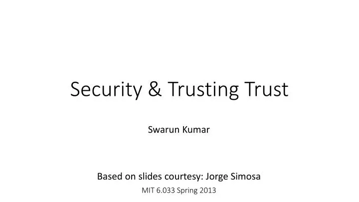 security trusting trust