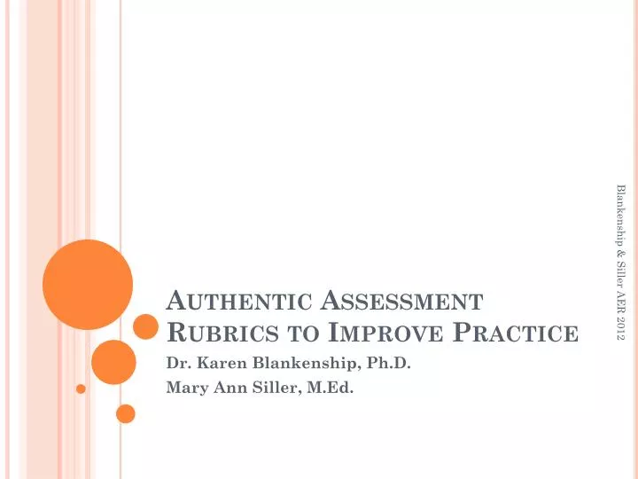 authentic assessment rubrics to improve practice