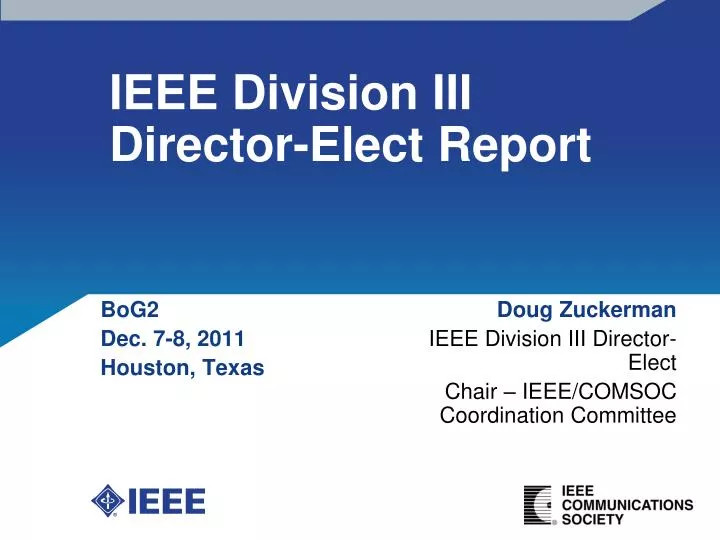 ieee division iii director elect report