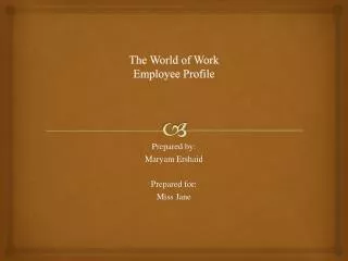 The World of Work Employee Profile