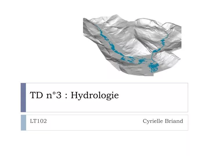 td n 3 hydrologie