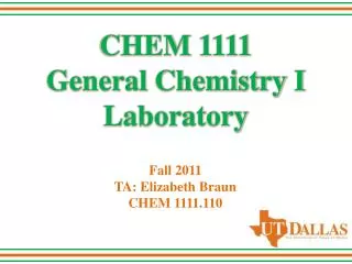 CHEM 1111 General Chemistry I Laboratory