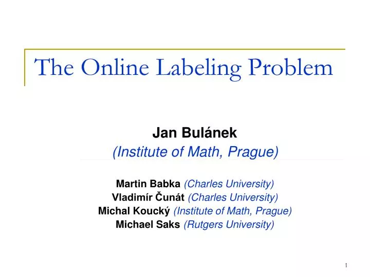the online labeling problem