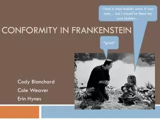 Conformity in Frankenstein