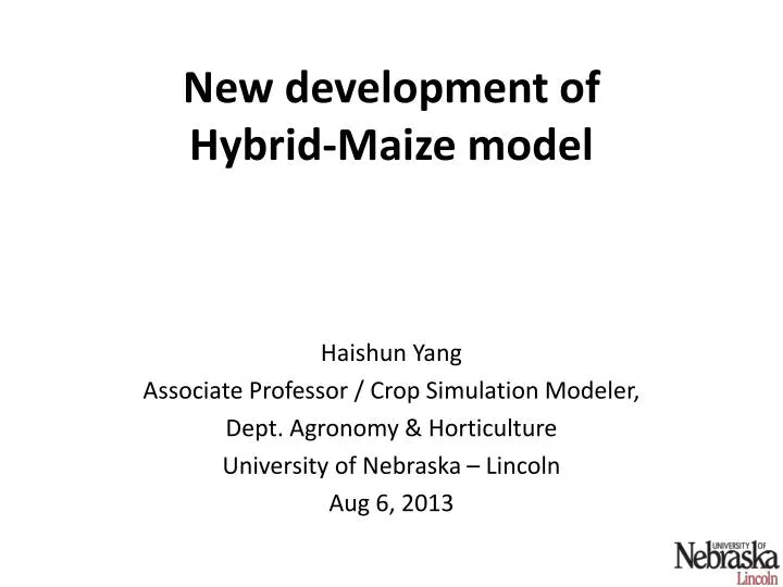 new development of hybrid maize model